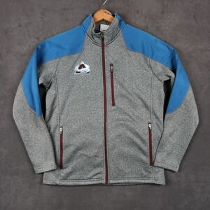 Colorado Avalanche NHL Jacket Mens Medium‎ Gray Blue Fleece Lined Full Zip